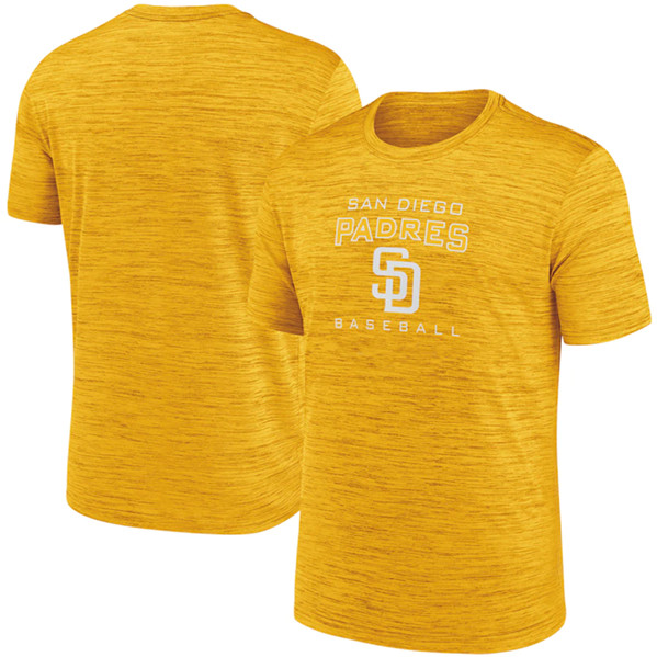 Men's San Diego Padres Yellow Velocity Practice Performance T-Shirt